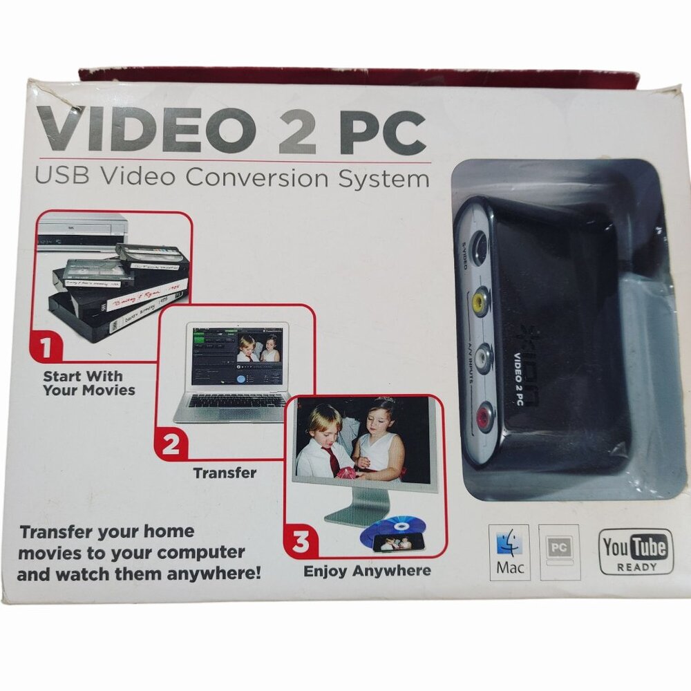 Video 2 PC USB Video Conversion System Cables Software Mac PC Compatible YouTube - Picture 11 of 12